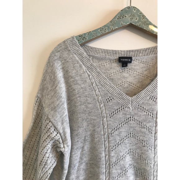 torrid Sweaters - LAST CALL Torrid | Gray V-neck Sweater